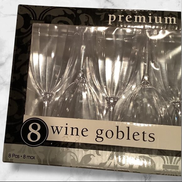 8 Pcs Premium Quality Amscan Wine Goblets 8 Oz / 236mL Plastic Reusable - Picture 3 of 8